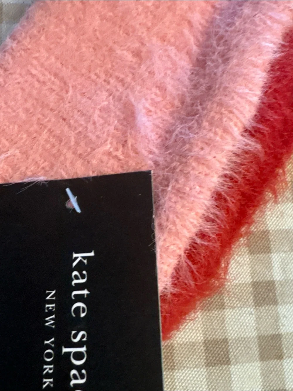 Kate Spade Pink & Red Fuzzy Headband
